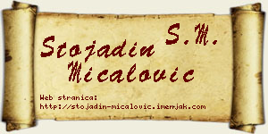 Stojadin Mićalović vizit kartica